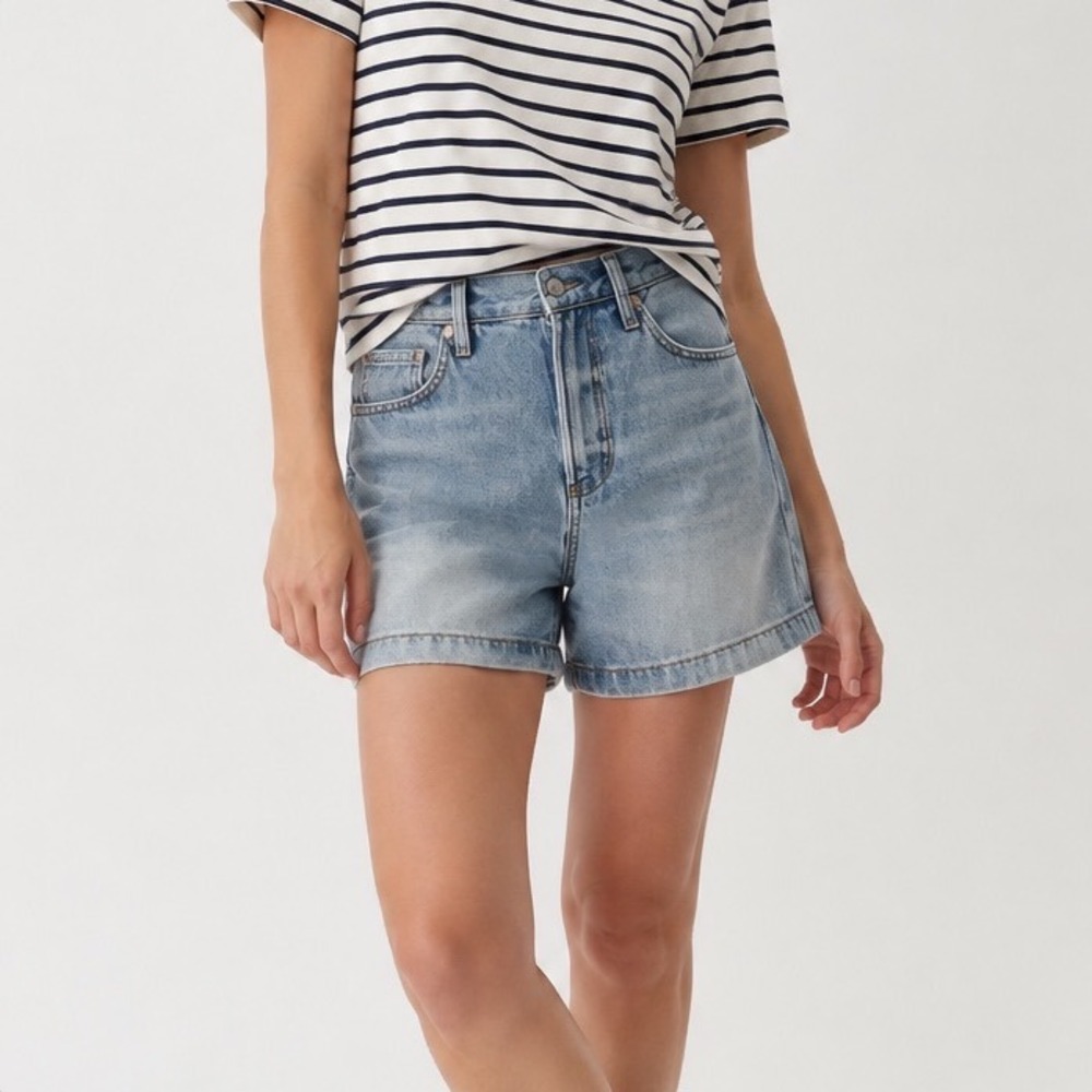 Pistola Saige A-Line Jean Shorts Womens 28 French Riviera High Waist Denim